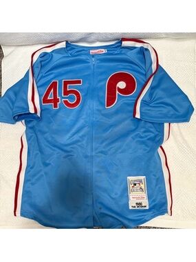 Philadelphia Phillies Retro 1980 Tug McGraw #45 Mitchell & Ness Baseball Jersey